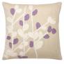 Judy Ross Textiles Hand-Embroidered Chain Stitch Spray Throw Pillow oyster/cream/lilac