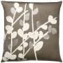 Judy Ross Textiles Hand-Embroidered Chain Stitch Spray Throw Pillow pewter/ivory/silver rayon