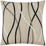 Judy Ross Textiles Embroidered Linen Streamers Throw Pillow cream/black/pewter