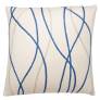 Judy Ross Textiles Hand-Embroidered Chain Stitch Streamers Throw Pillow cream/marine/oyster