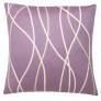 Judy Ross Textiles Hand-Embroidered Chain Stitch Streamers Throw Pillow lilac/cream/oyster