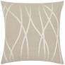 Judy Ross Textiles Embroidered Linen Streamers Throw Pillow silver