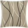 Judy Ross Textiles Hand-Embroidered Chain Stitch Streamers Throw Pillow oyster/cream/black