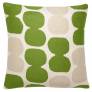Judy Ross Textiles Hand-Embroidered Chain Stitch Tabla Throw Pillow cream/lime/oyster