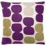 Judy Ross Textiles Hand-Embroidered Chain Stitch Tabla Throw Pillow cream/purple/oyster/lichen