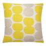 Judy Ross Textiles Hand-Embroidered Chain Stitch Tabla Throw Pillow cream/yellow/oyster