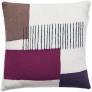 Judy Ross Textiles Hand-Embroidered Chain Stitch Level Throw Pillow cream/mauve/purple/claret