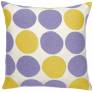 Judy Ross Textiles Hand-Embroidered Chain Stitch Polkadot Throw Pillow cream/yellow/syren