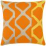 Judy Ross Textiles Hand-Embroidered Chain Stitch Arbor Throw Pillow melon/oyster/yellow