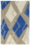 Judy Ross Hand-Knotted Custom Wool Argyle Rug oyster/marine/parchment/oyster silk