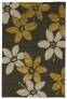 Judy Ross Hand-Knotted Custom Wool Lilies Rug dark fig/gold silk/oyster