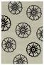 Judy Ross Hand-Knotted Custom Wool Pinwheel Rug parchment/black