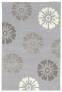 Judy Ross Hand-Knotted Custom Wool Rosette Rug ice/silver silk/silver/cream