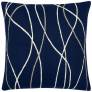 Judy Ross Textiles Hand-Embroidered Chain Stitch Streamers Throw Pillow navy/cream/oyster
