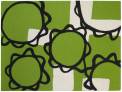 Judy Ross Textiles Hand-Embroidered Linen Sunflower Panel lime/black/cream