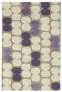 Judy Ross Hand-Knotted Custom Wool Tabla Rug oyster/parchment/grape silk/grape