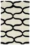 Judy Ross Hand-Knotted Custom Wool Waves Rug parchment/black