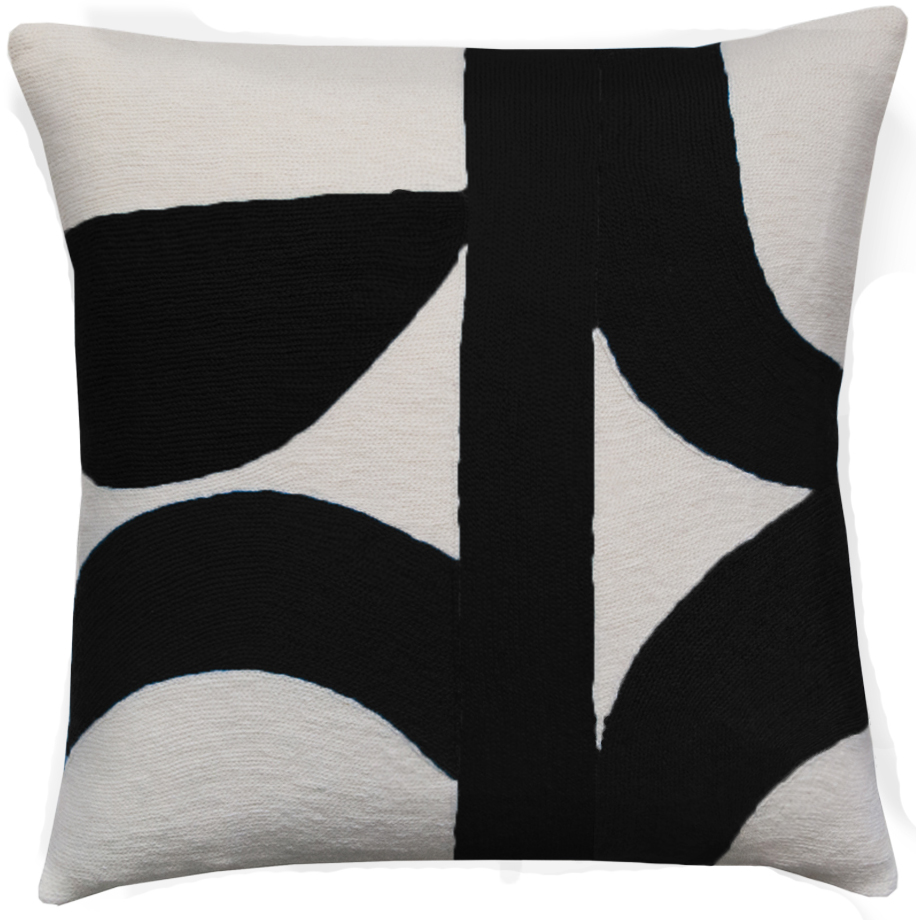 Hand Embroidered Chain Stitch Pillows 18x18 Eclipse Judy Ross Textiles