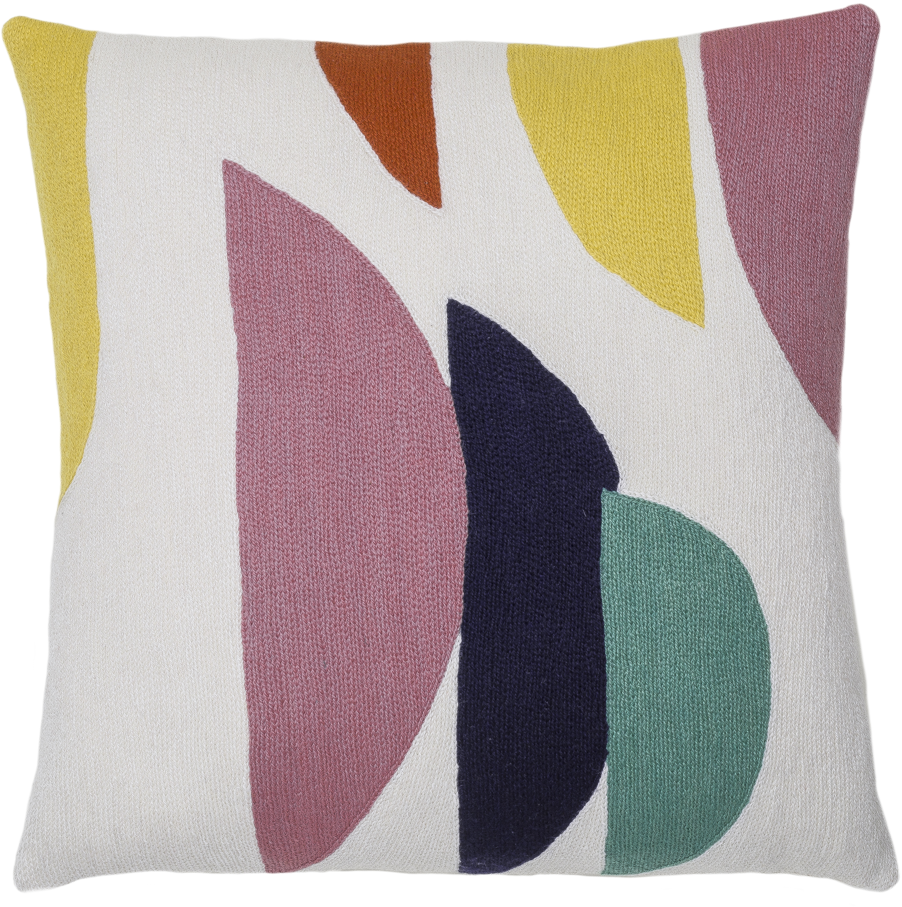 Hand Embroidered Chain Stitch Pillows 18x18 Slice Judy Ross