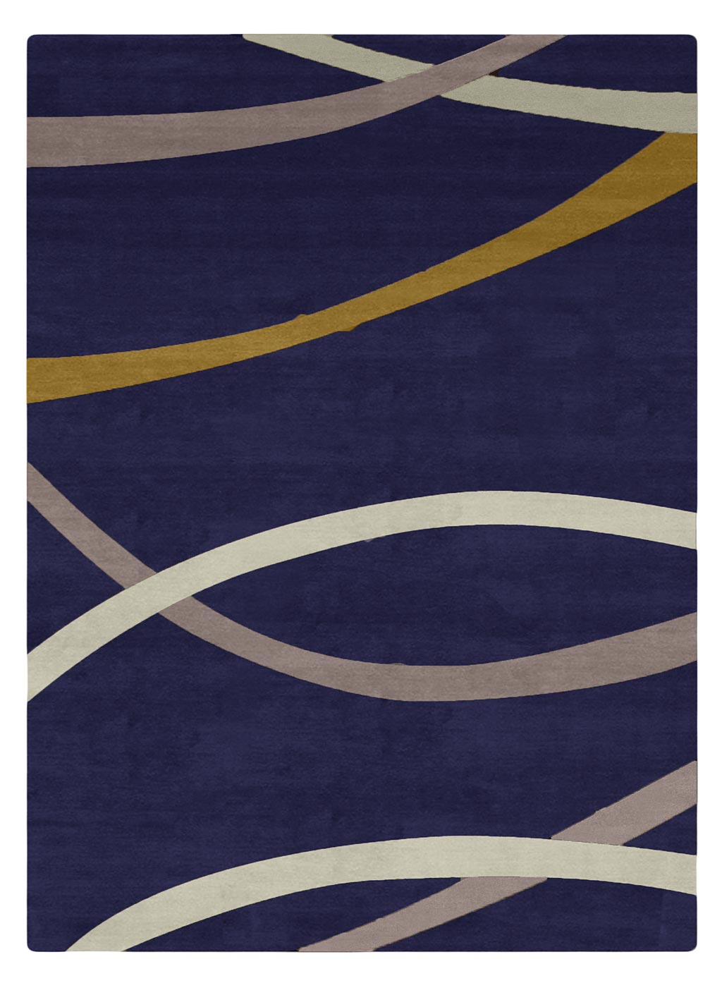 Judy Ross Textiles Rugs Loop Judy Ross Hand Knotted Custom Wool Loop Rug Indigo Grey Cream Yellow