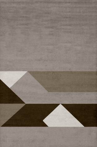 Judy Ross Hand-Knotted Custom Wool Boundary Rug fig/oyster/pewter/smoke