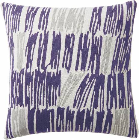 Judy Ross Textiles Hand-Embroidered Chain Stitch Static Throw Pillow cream/syren/ice