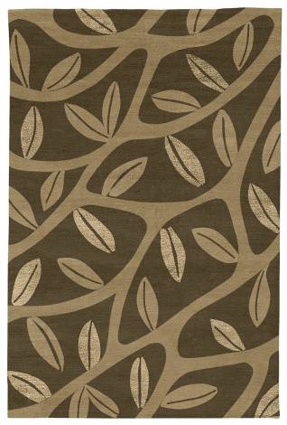 Judy Ross Hand-Knotted Custom Wool Branches Rug fig/blonde/blonde silk