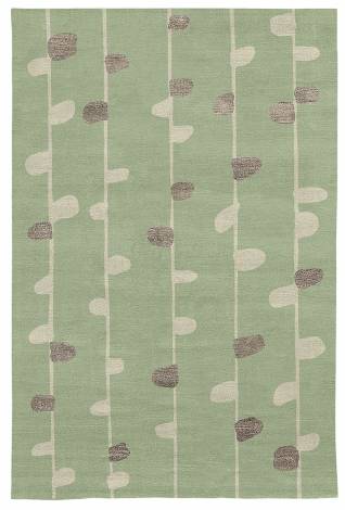 Judy Ross Hand-Knotted Custom Wool Calendar Rug celery/parchment/smoke silk
