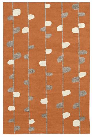 Judy Ross Hand-Knotted Custom Wool Calendar Rug chutney/smoke silk/cream