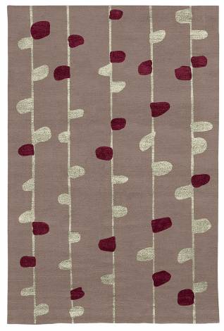 Judy Ross Hand-Knotted Custom Wool Calendar Rug mushroom/cream silk/berry silk