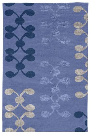 Judy Ross Hand-Knotted Custom Wool Celine Rug cornflower/cornflower silk/blueberry/silver silk
