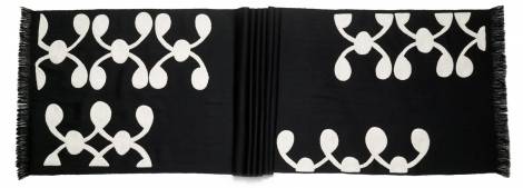 Judy Ross Textiles Hand-Embroidered Wool Celine Scarf black/cream