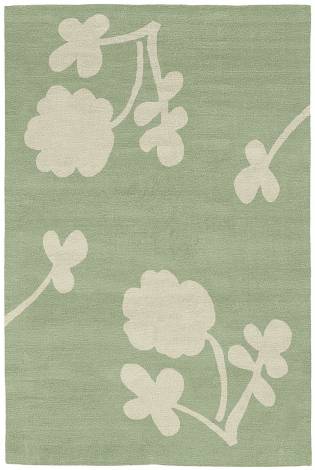 Judy Ross Hand-Knotted Custom Wool Clover Rug celery/parchment