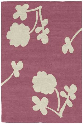 Judy Ross Hand-Knotted Custom Wool Clover Rug misty pink/parchment