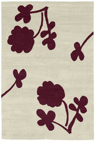 rugscloverparchment/burgundy Judy Ross Hand-Knotted Custom Wool Clover Rug parchment/burgundy