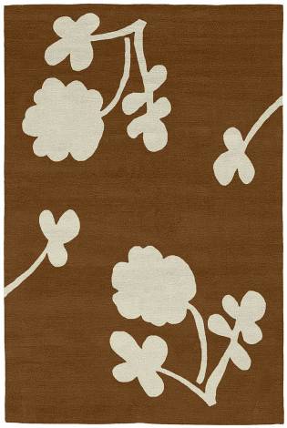 Judy Ross Hand-Knotted Custom Wool Clover Rug russet/parchment