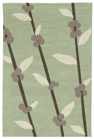 Judy Ross Hand-Knotted Custom Wool Coffee Tree Rug celery/parchment/smoke/iron