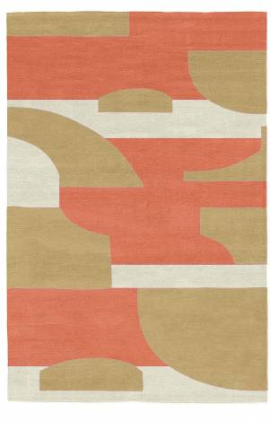 Judy Ross Hand-Knotted Custom Wool Composition Rug cream/clove/guava