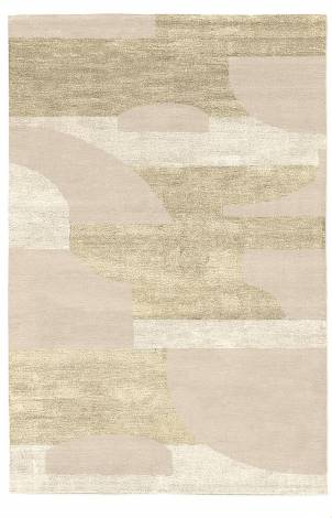 Judy Ross Hand-Knotted Custom Wool Composition Rug wheat/sand silk/oyster