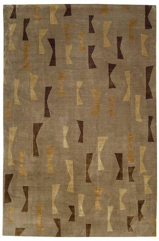 Judy Ross Hand-Knotted Custom Wool Confetti Rug clove/auburn silk/tan silk/ochre silk