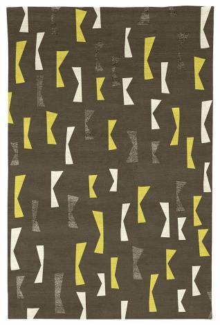 Judy Ross Hand-Knotted Custom Wool Confetti Rug iron/yellow/iron silk/parchment silk