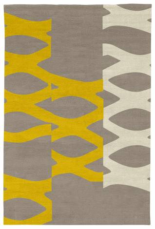 Judy Ross Hand-Knotted Custom Wool DNA Rug smoke/buttercup/parchment