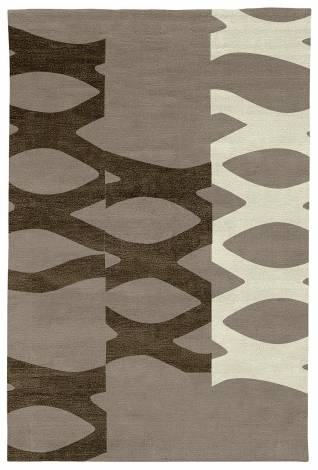 Judy Ross Hand-Knotted Custom Wool DNA Rug smoke/fig silk/parchment
