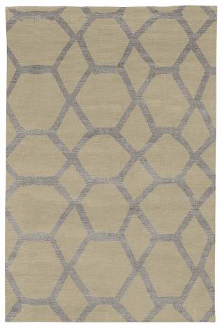Judy Ross Hand-Knotted Custom Wool Jalli Rug oyster/silver silk