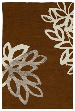 Judy Ross Hand-Knotted Custom Wool Lagoon Rug russet/parchment/pewter silk