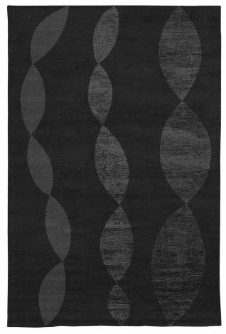 Judy Ross Hand-Knotted Custom Wool Necklace Rug black/black silk/charcoal