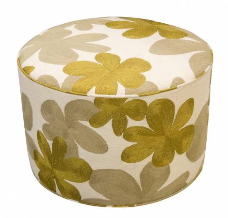 Judy Ross Textiles Hand-made Cluster Pouf Furniture cream/blonde/gold rayon