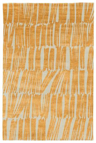 Judy Ross Hand-Knotted Custom Wool Static Rug parchment/cantaloupe silk