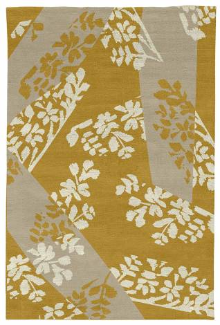 Judy Ross Hand-Knotted Custom Wool Stencil Rug curry/oyster/parchment