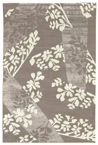 Judy Ross Hand-Knotted Custom Wool Stencil Rug smoke/smoke silk/cream silk
